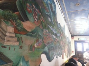 mural of Indian on wall