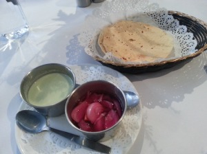Naan bread with chutney