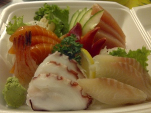 Assorted sashimi with octopus and fish