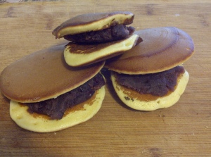 baby pancakes with red bean