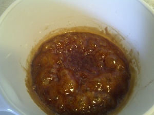 homemade caramel in pot