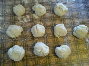 yeast dough divided
