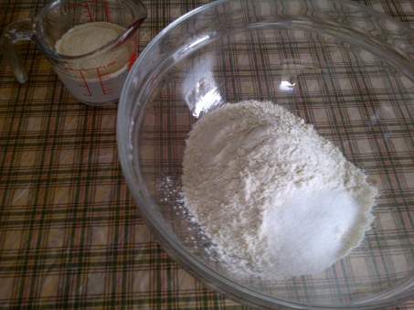 bowl of flour with yeast