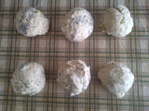six poppy seed yeast doughs