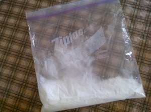 flour in ziplock bag
