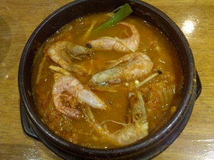 kimchi stew with prawns