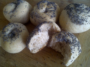 bread rolls with poppy seeds