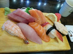 Sashimi and sushi combo
