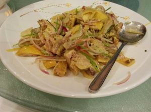 Wasabi chicken with onions