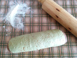 Rolling matcha bread