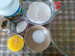 Ingredients for Chinese sponge cake