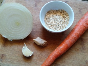quinoa with onion and carrots