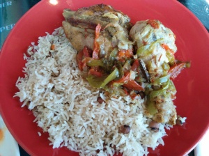 Jerk chicken with rice