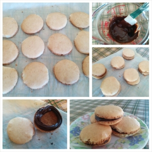 Chocolate coconut macaron cookies
