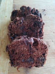 slices of Double chocolate chip loaf 