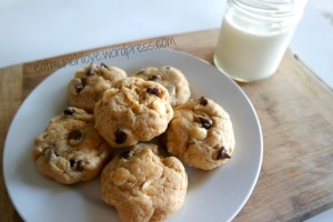 milk and chocolate chip cookies