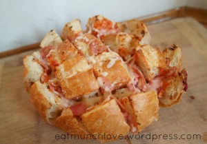 pizza bread with ham and cheese