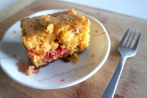 Pumpkin cranberry cake slice