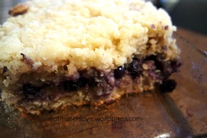 freshly baked Blueberry crumb cake