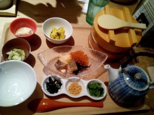 Japanese rice with fish dish