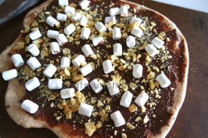 dough with marshmallows and chocolate