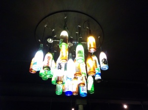 chandelier made out of bottles