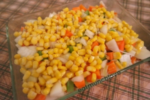vegetables in glass pan