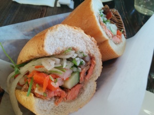 Vietnamese bahn mi sandwich
