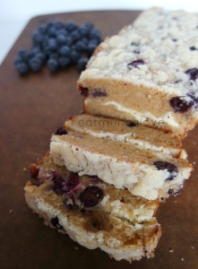 slice of Blueberry cream cheese loaf
